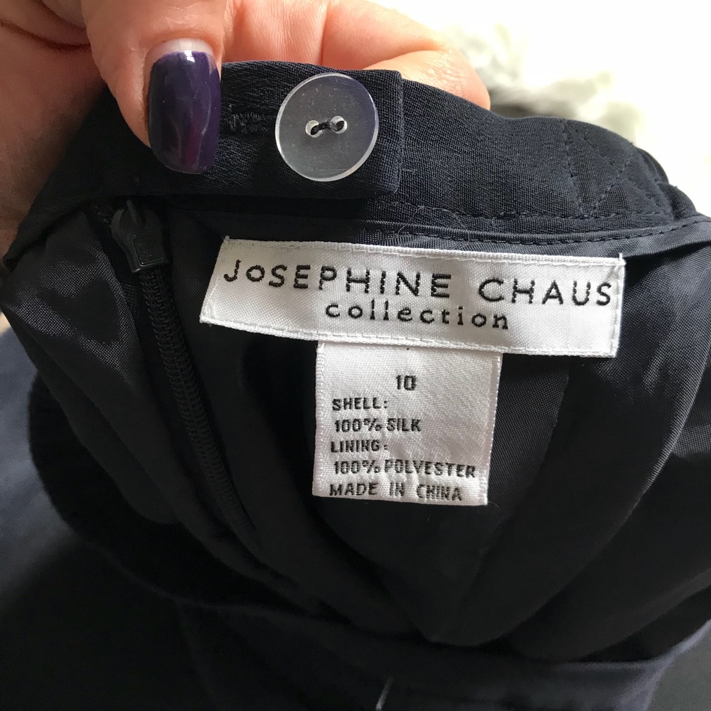 Vintage Josephine Chaus 100% silk navy maxi skirt - Picture 3 of 4